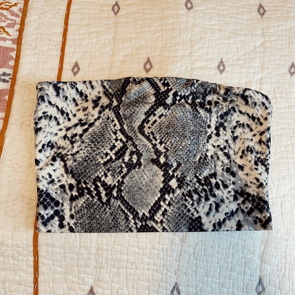 Snake skin tube top